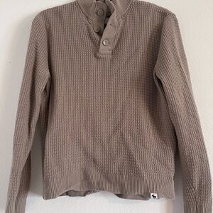 abercrombie kids Taupe Waffle Henley Sweater